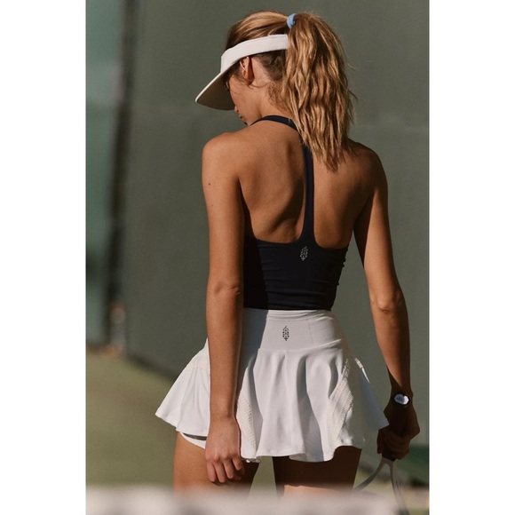 New Free People Movement Pleats and Thank You Skort Skirt Tennis White Large - Picture 9 of 12